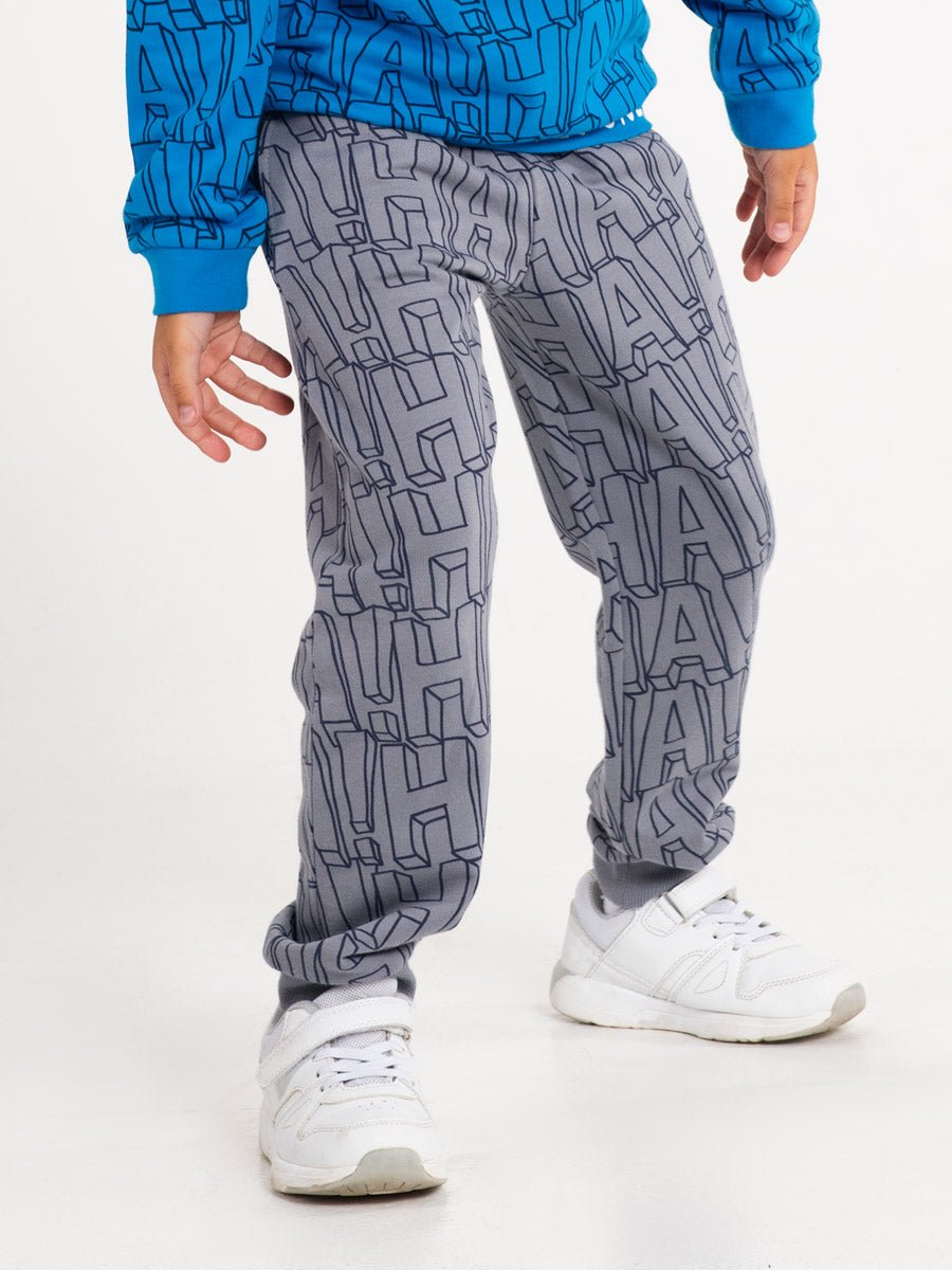 CWKB 70084-23-297 - Cherubino boys grey pants with haha print - model1