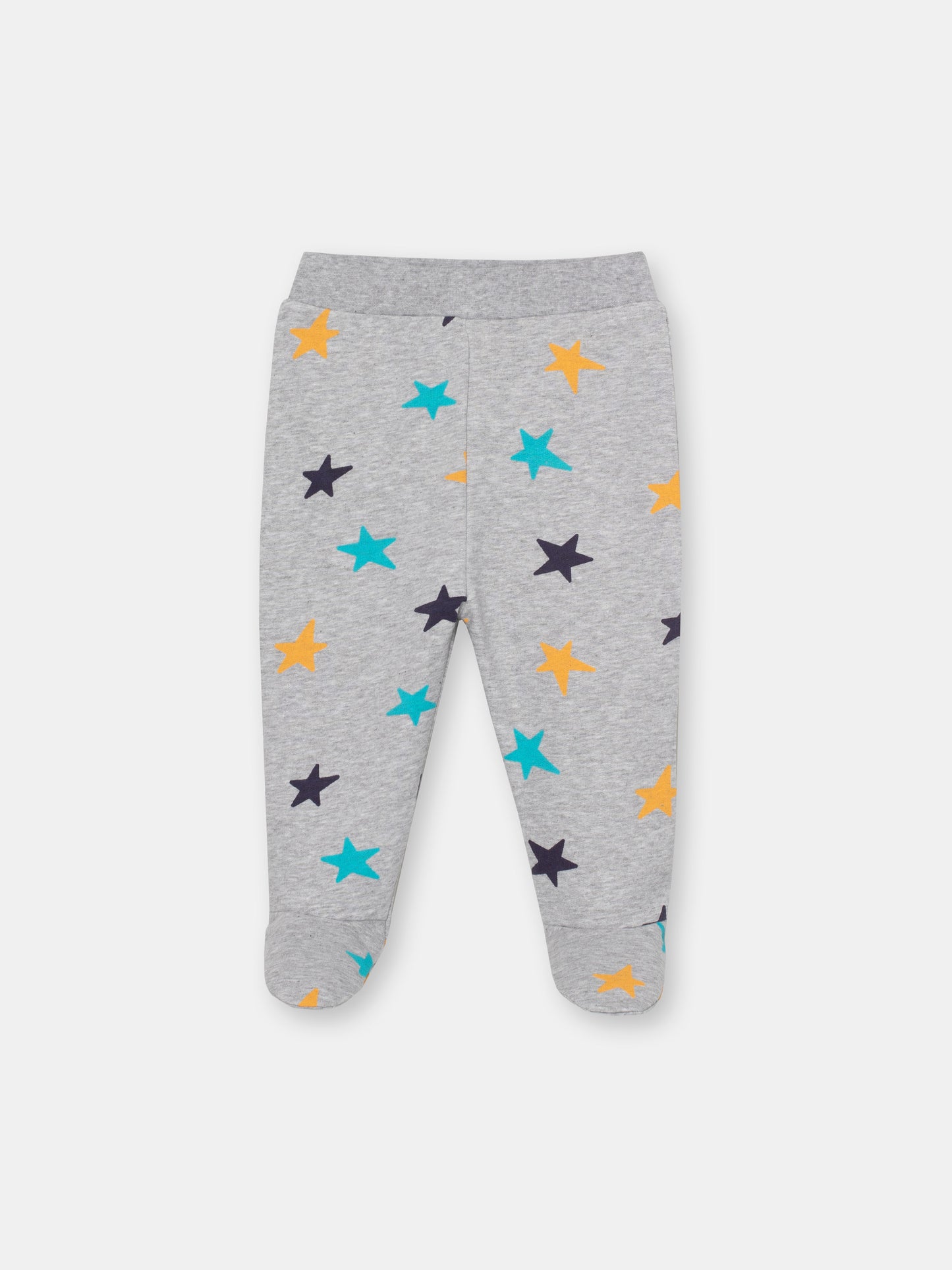 Newborn Baby Boys Grey Pull-on Pants with Stars Print