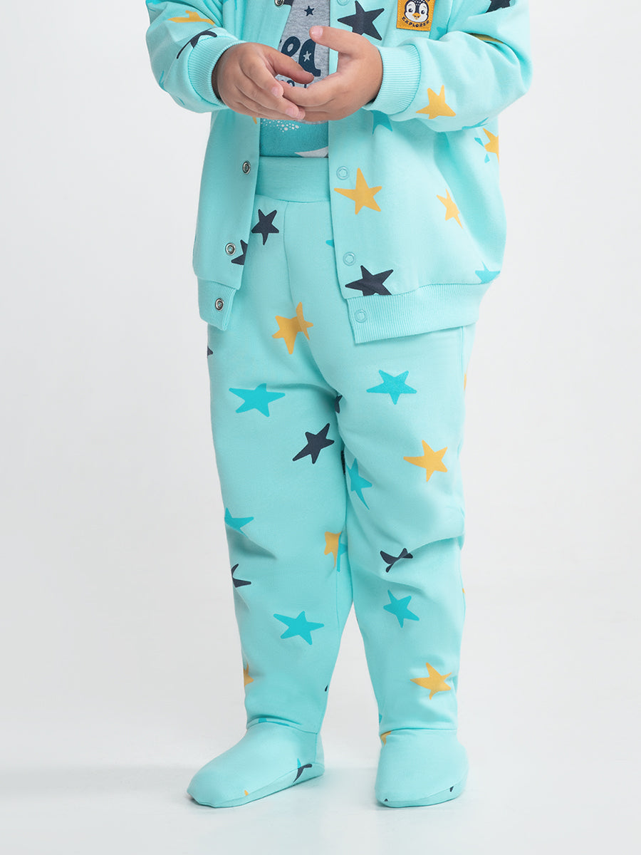 Newborn Baby Boys Atlantis Pull-on Pants with Stars Print