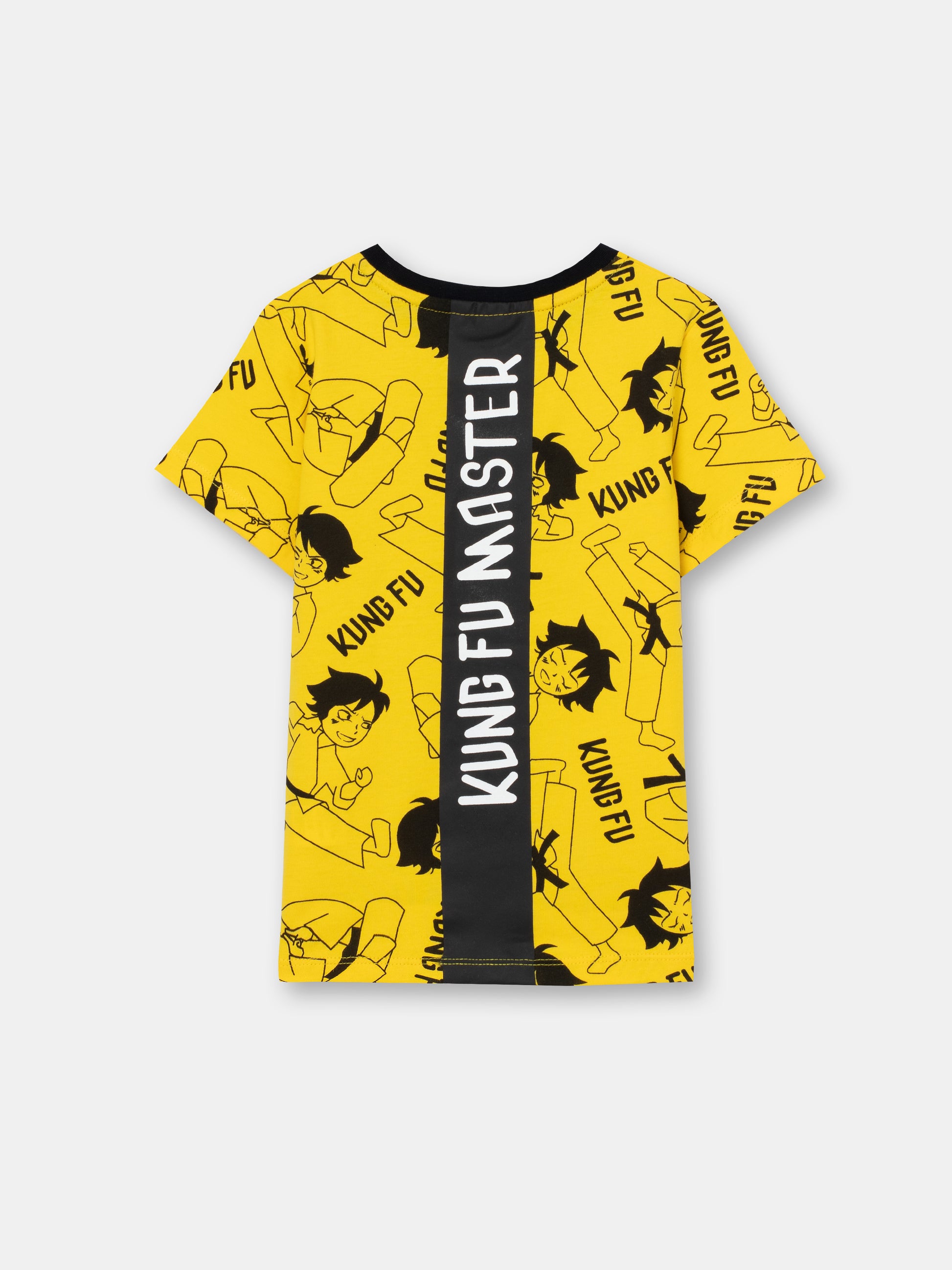 CWKB 62815-30-283 - Cherubino boys yellow t-shirt with kung fu master print - back