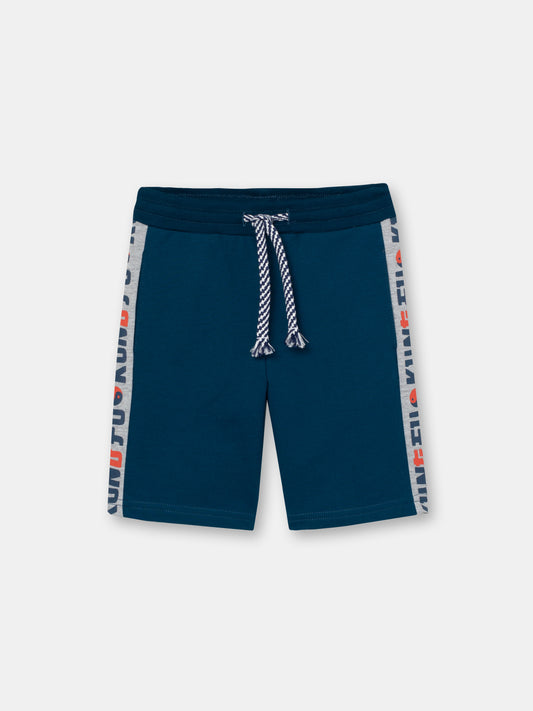 CWKB 70074-39-283 - Cherubino boys emerald shorts with kung fu print - front