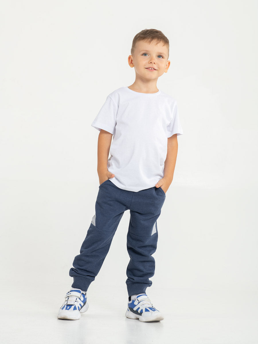 CWKB 70104-15-287 - Cherubino boys dark blue french terry pants - model2
