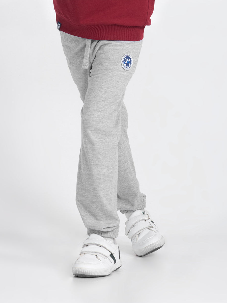 Boys Grey Pants with Adventure Explorer Logo