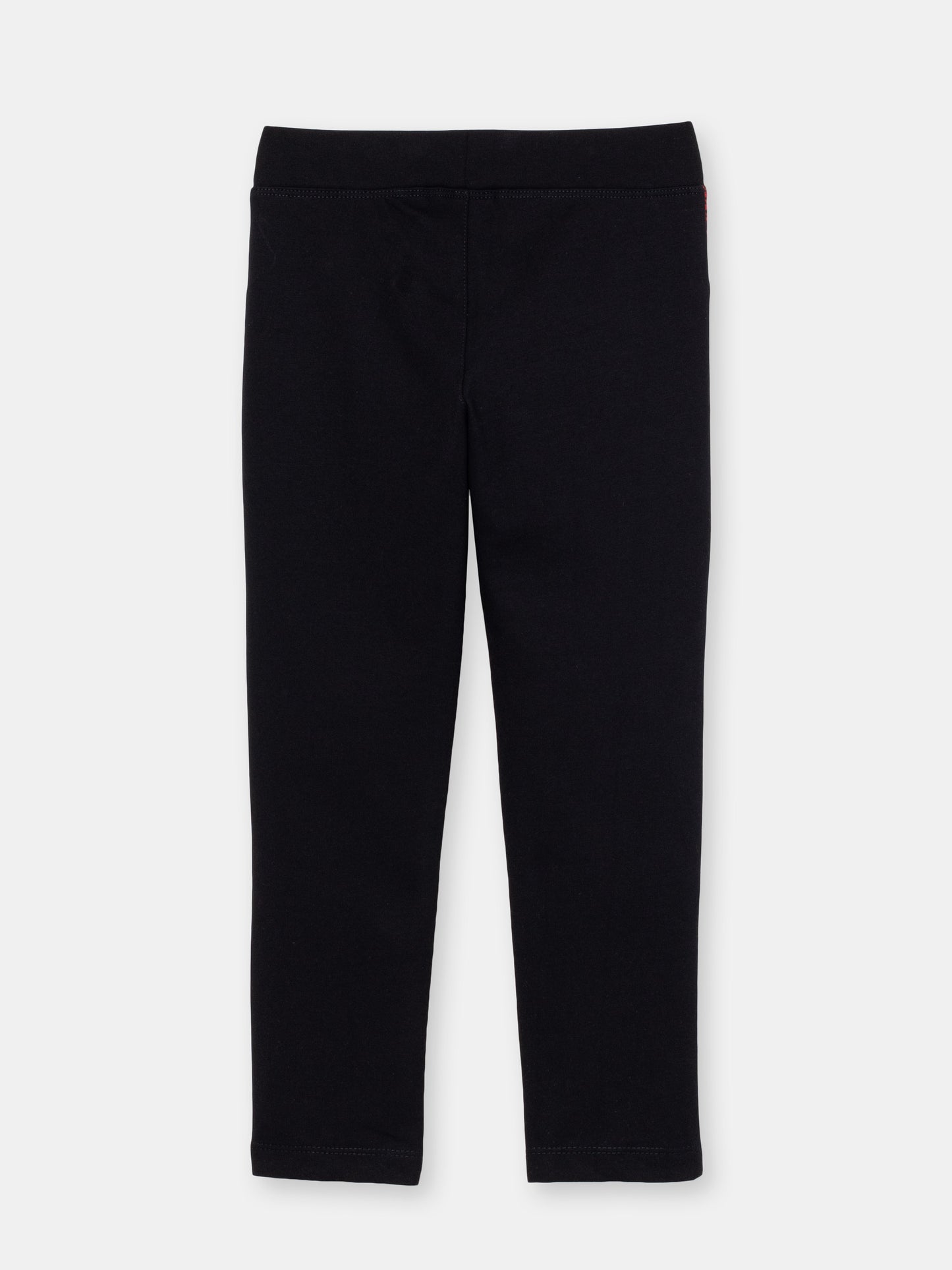 Girls Black and White Checked Print Pants