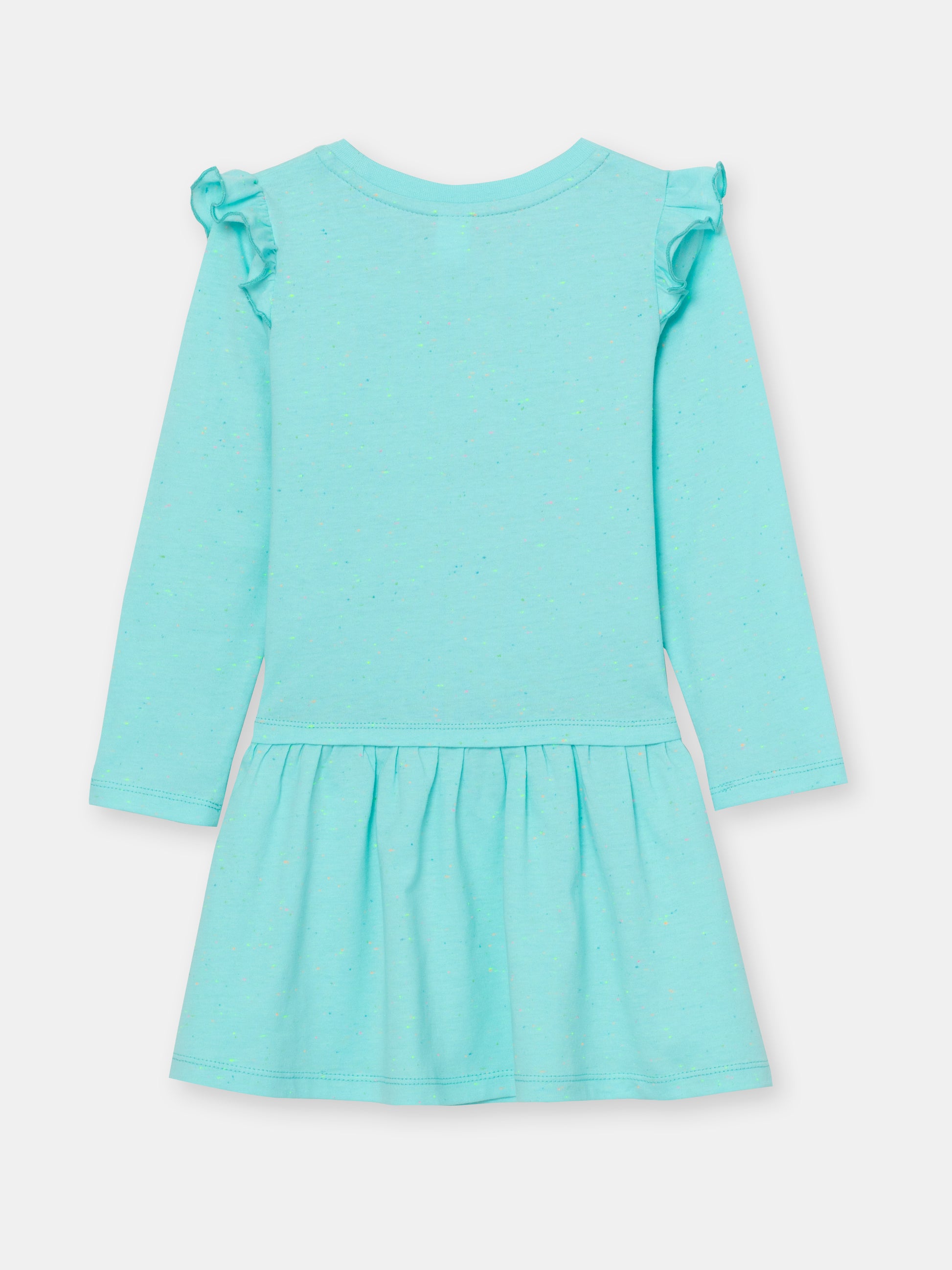 CWKG 62851-40-286 - Cherubino girls sky blue dress with born to rule print - back