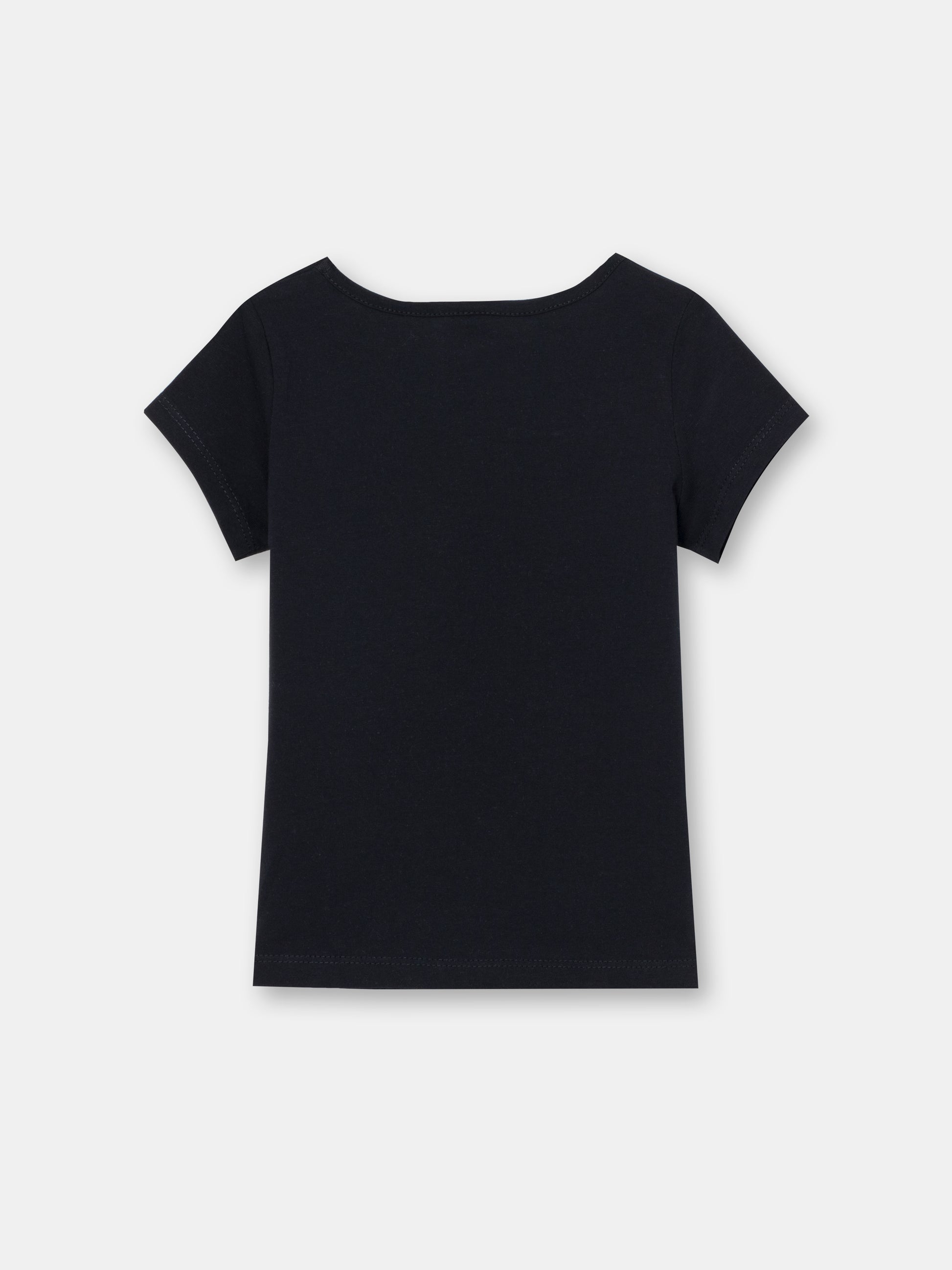 CWKG 62880-22-290 - Cherubino girls black t-shirt with lace rabbit print - back