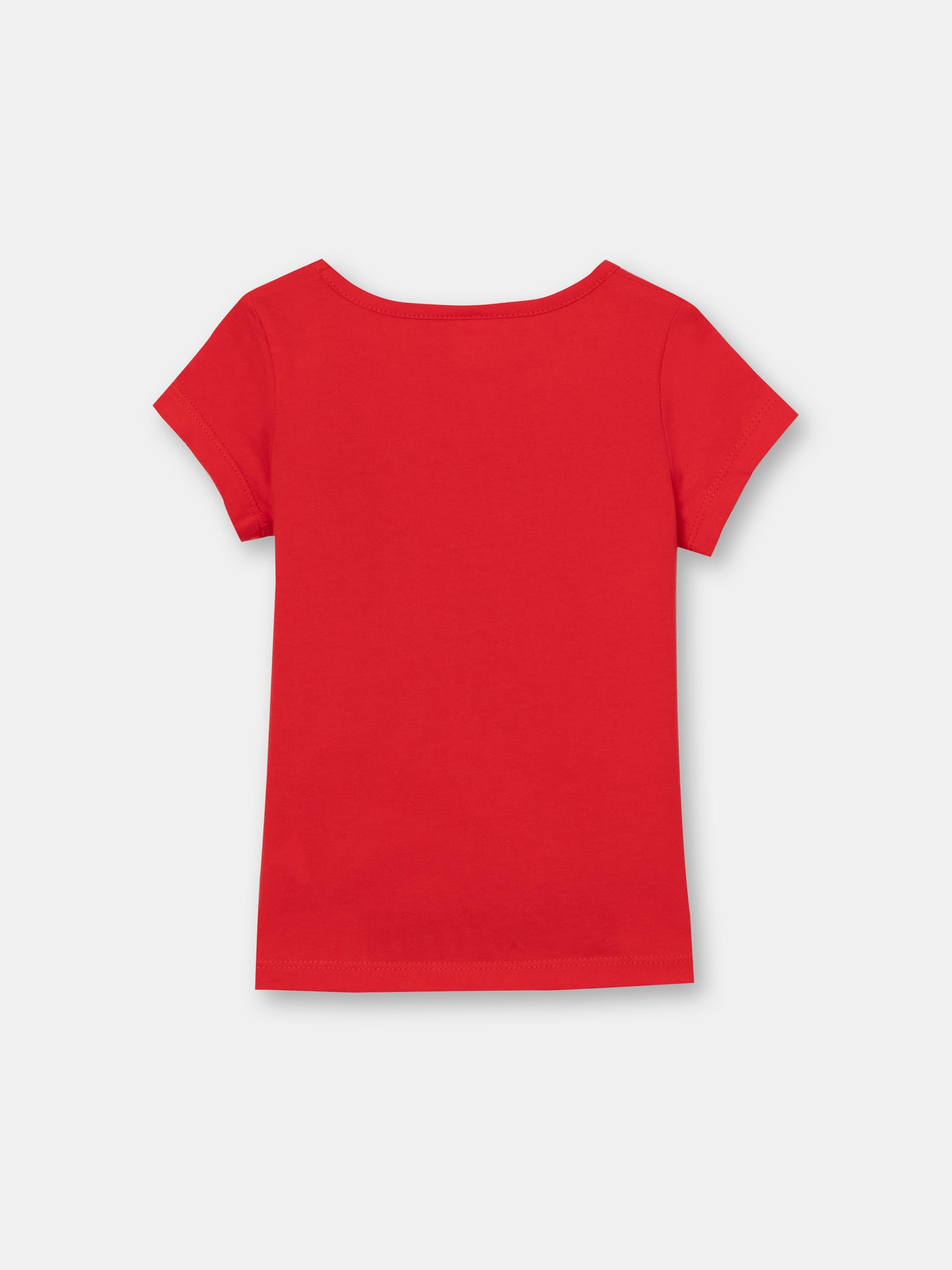 CWKG 62880-26-290 - Cherubino girls candy apple red t-shirt with lace rabbit print - back