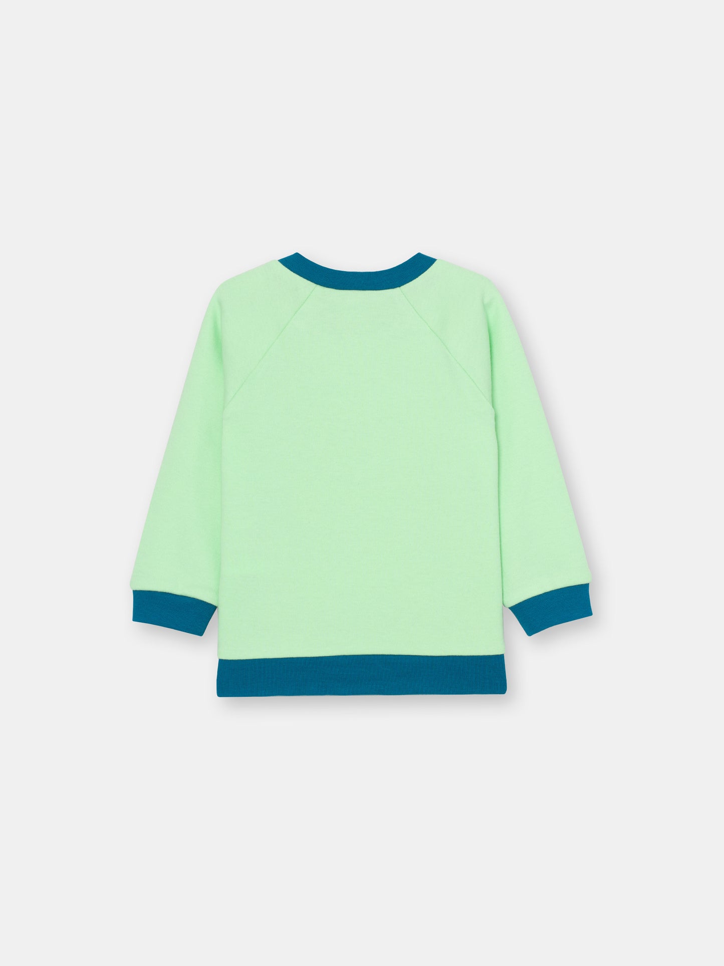 CWNB 62832-37-285 - Cherubino baby boys green sweatshirt with bear face print - back