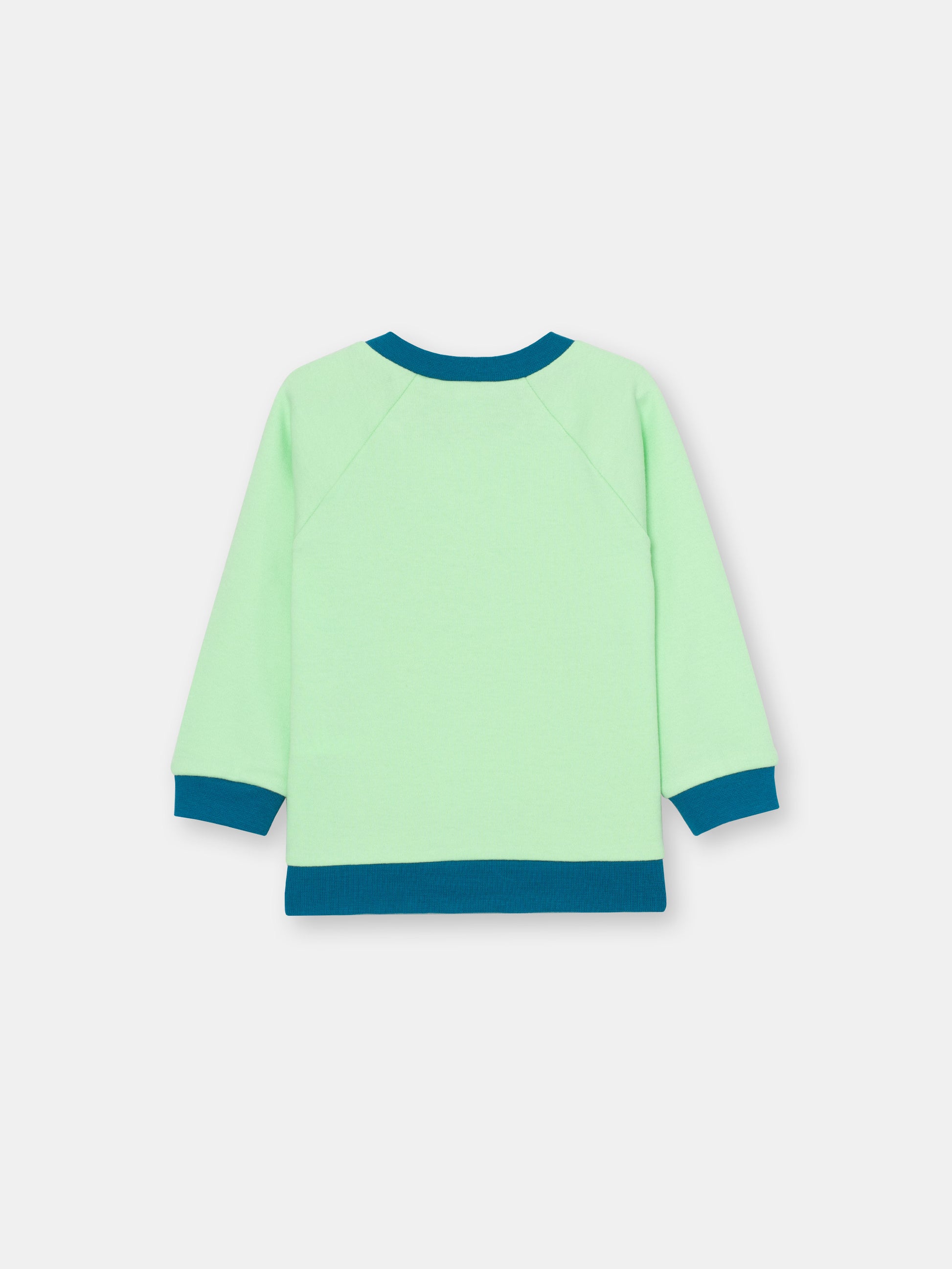 CWNB 62832-37-285 - Cherubino baby boys green sweatshirt with bear face print - back