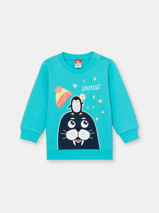 Baby Boys Atlantis Sweatshirt with Walrus Surprise Print
