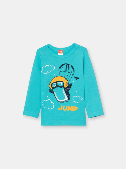 Baby Boys Atlantis Long Sleeve T-shirt with Penguin Jump Print