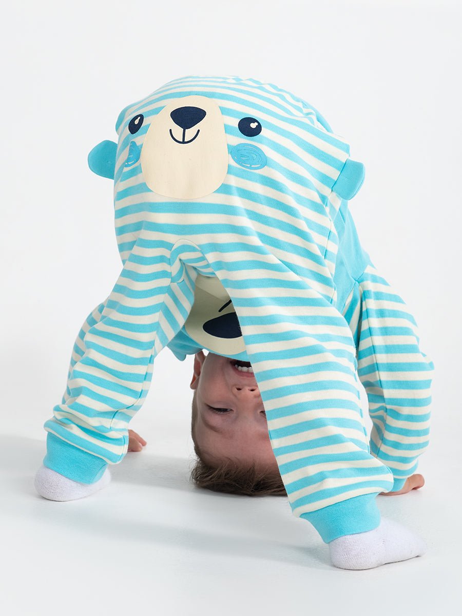 CWNB 70081-43-285 - Cherubino newborn baby boys atlantis pants with bear face print - model1