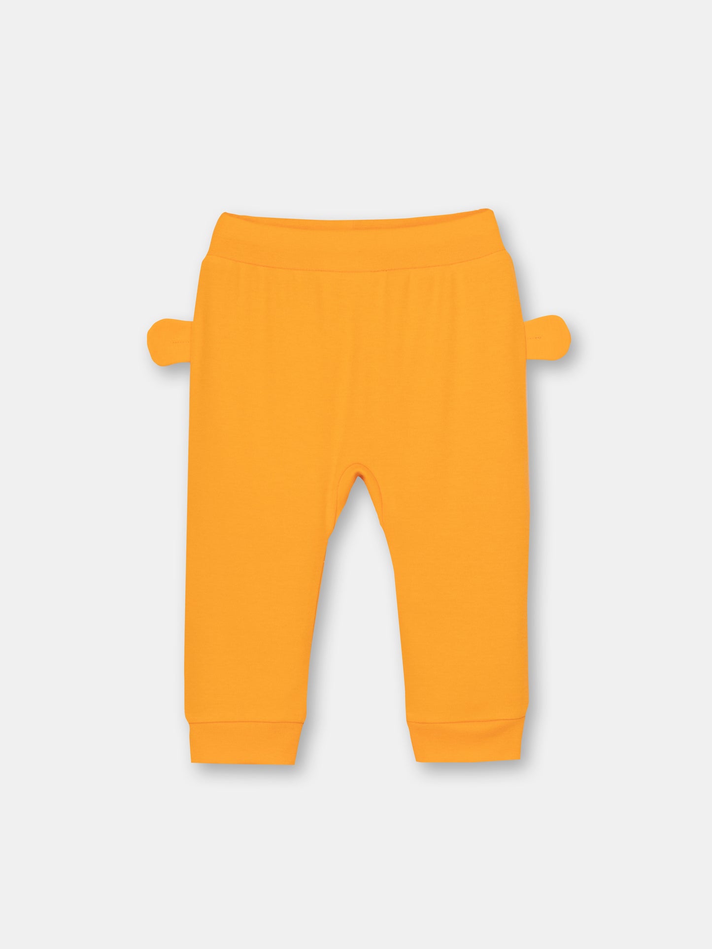CWNB 70081-29-285 - Cherubino newborn baby boys orange pants with bear face print - front