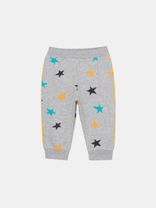 Newborn Baby Boys Grey Pants with Stars Print