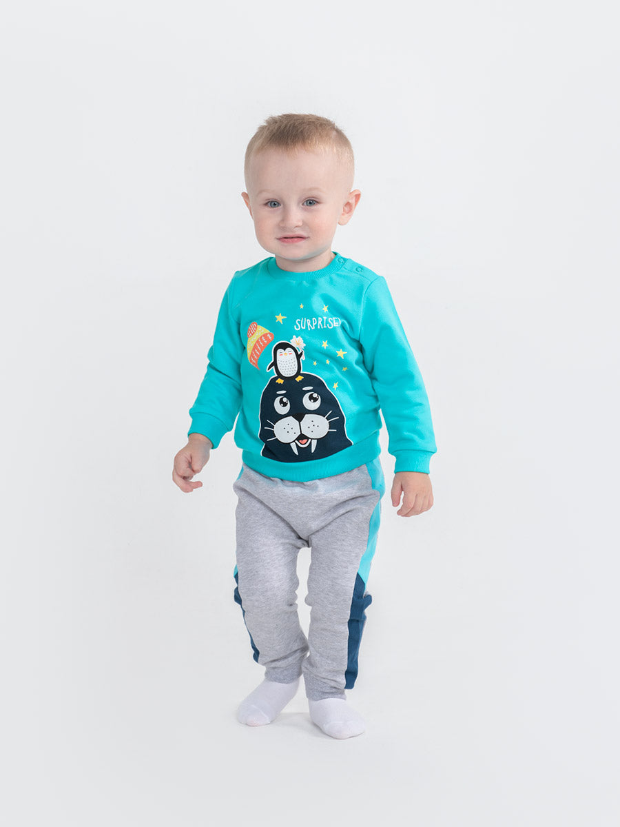 Baby Boys Atlantis Sweatshirt with Walrus Surprise Print